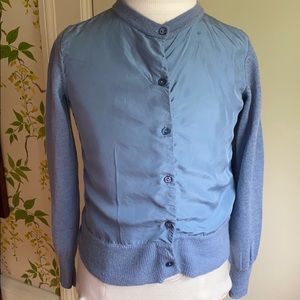 NFS Slate blue merino silk cashmere cardigan